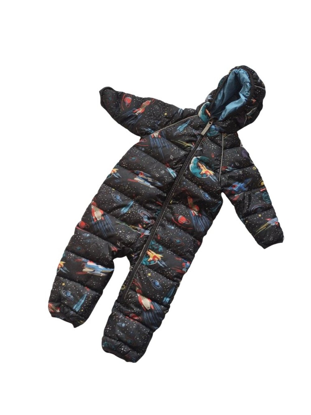 Hanna Andersson Baby Snowsuit 18-24m Quilted Down Fill Space Theme Bunting